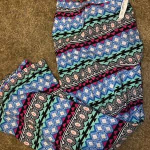 Drawstring Aztec print pants